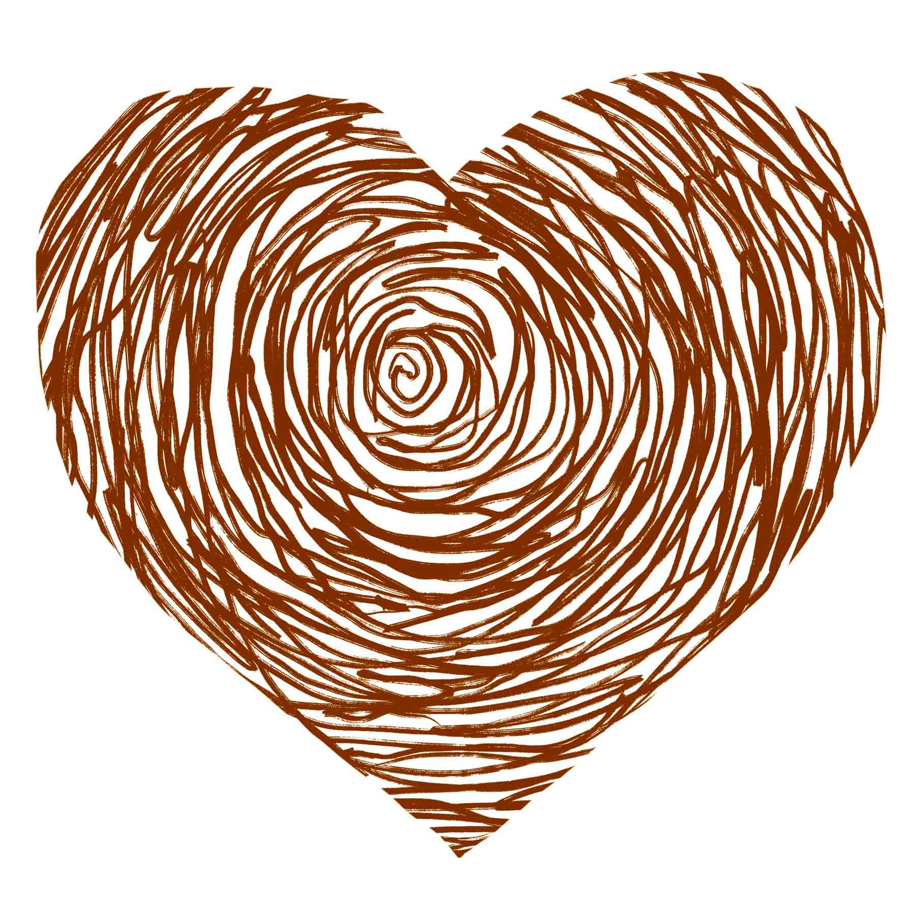 dibujo lineal corazon con huella digital de Lucia Caceres Alves